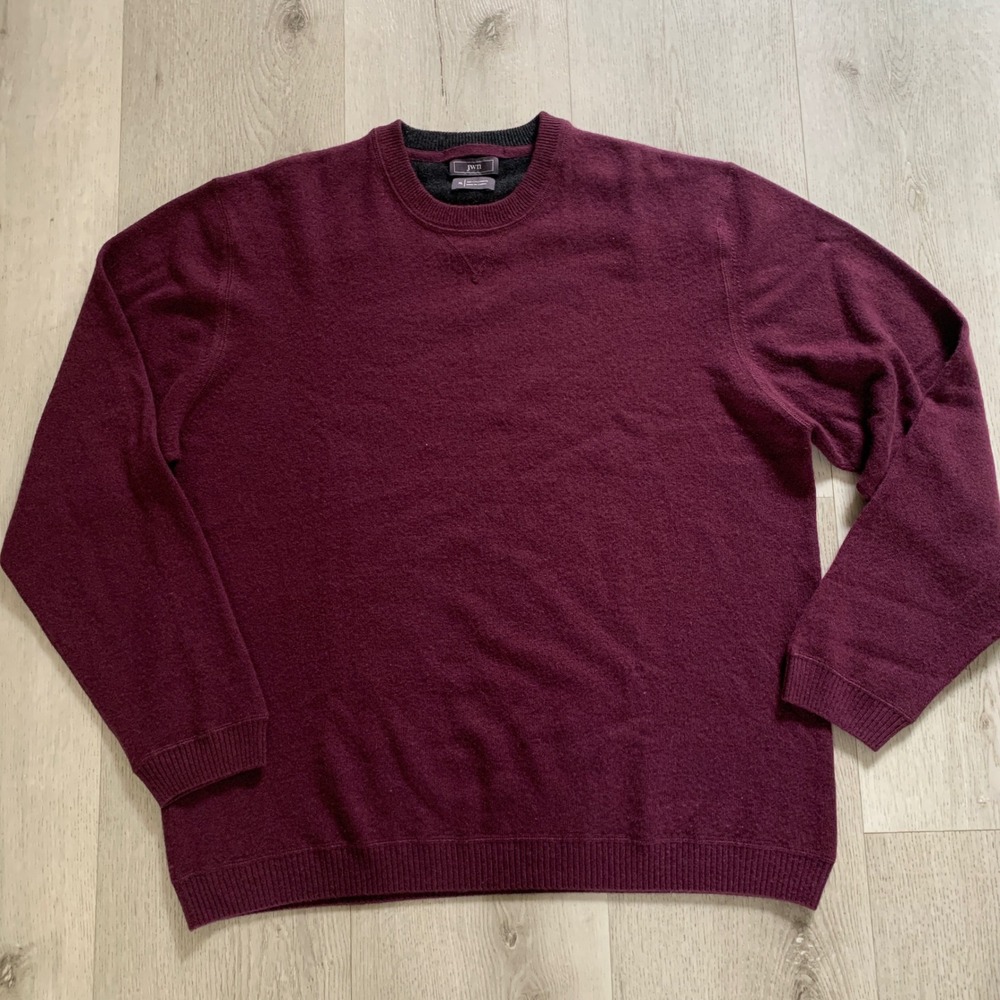 JWN 100% cashmere purple pullover sweater crew neck men's‎ size X-LARGE purple